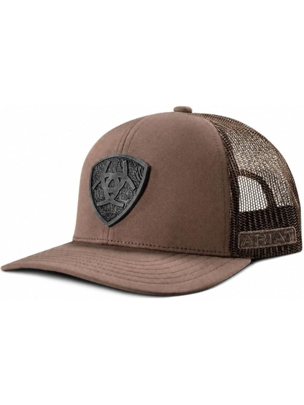 Men's Snapback Baseball Cap with Metal Shield, Structured Design & Mesh Back